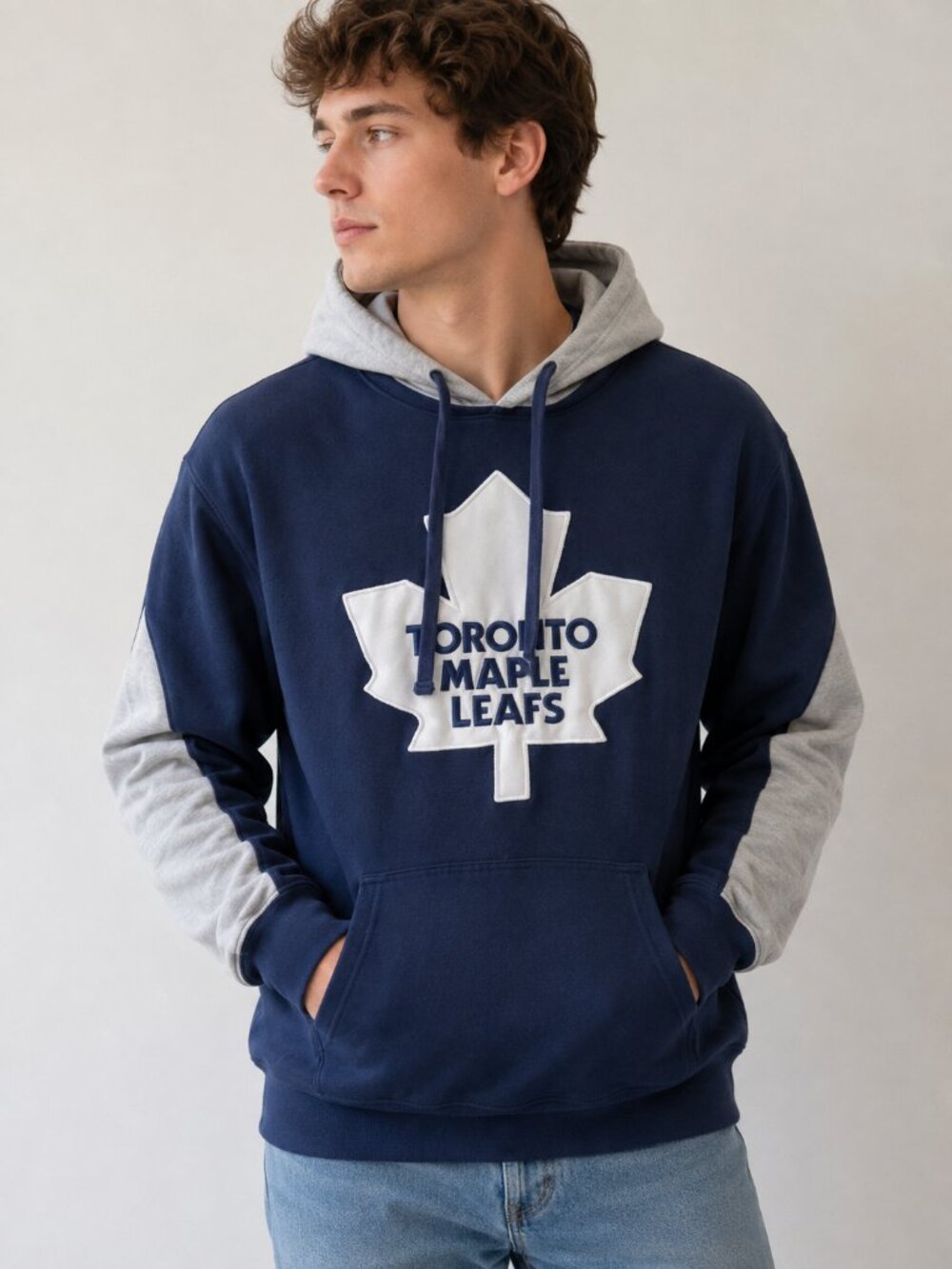 Vintage Y2K Toronto Maple Leafs NHL Hoodie Navy Blue Size Large